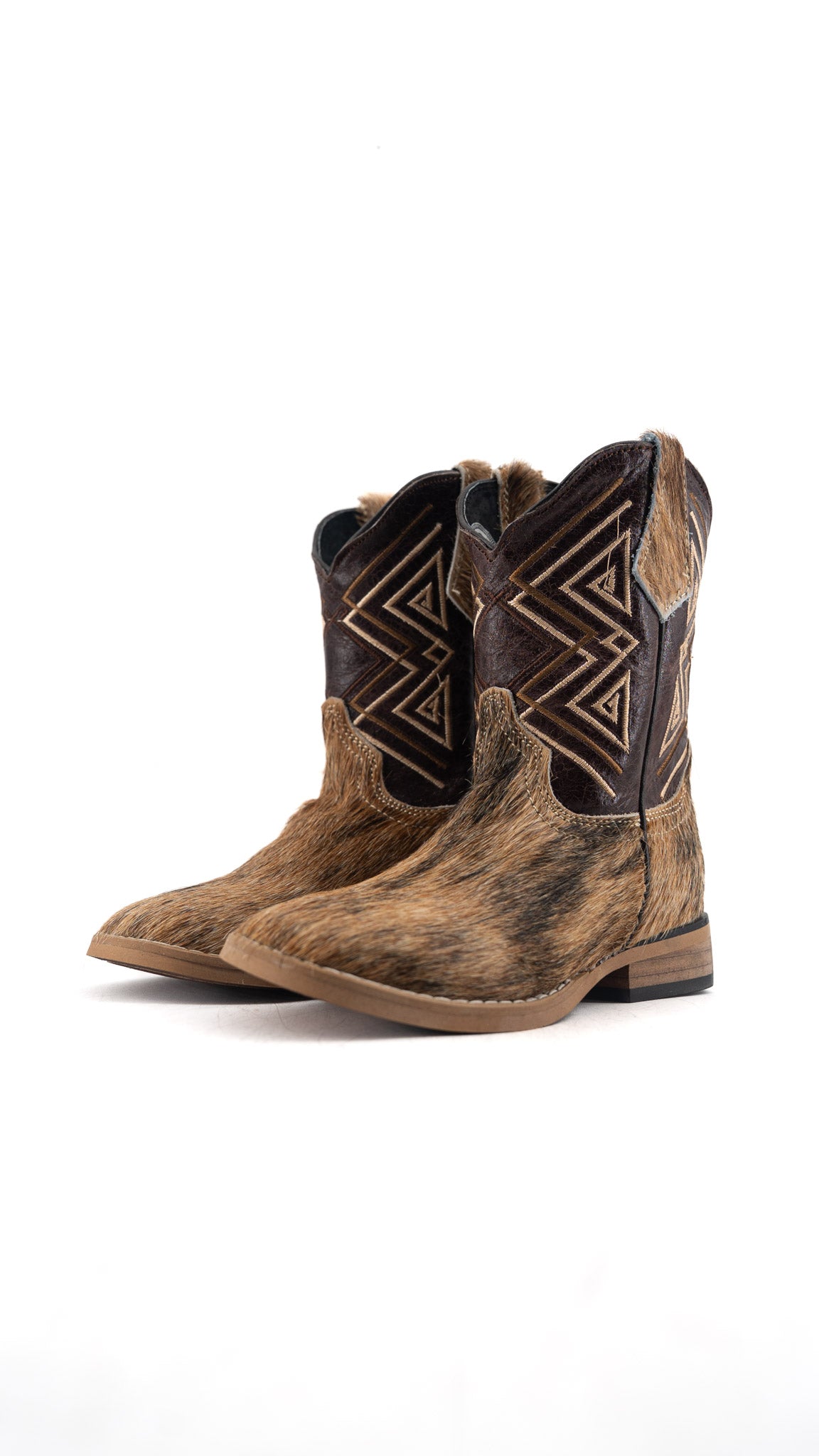 Riley Cowhide Square Toe Kids Boot Size 9 Box AK23