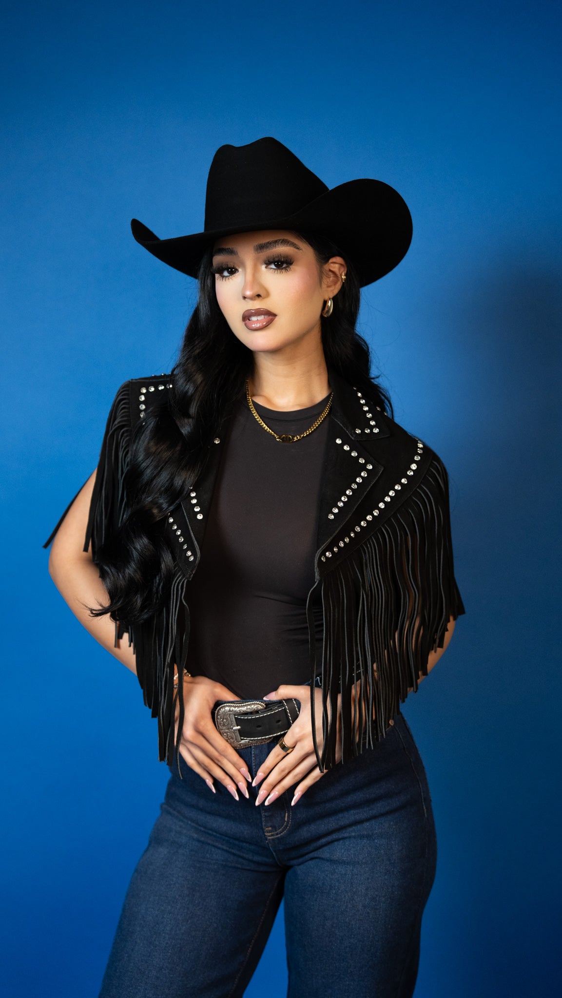 Dolly Fringe Rhinestone Vest