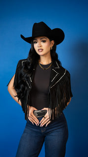 Dolly Fringe Rhinestone Vest