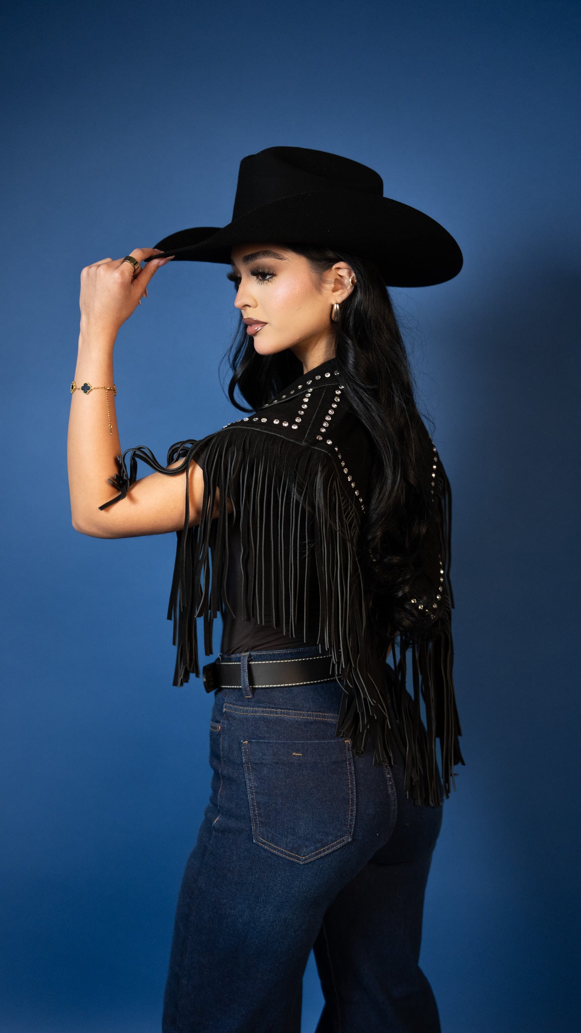 Dolly Fringe Rhinestone Vest