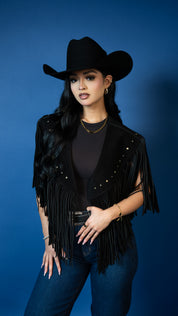 Saddle Studded Fringe Vest