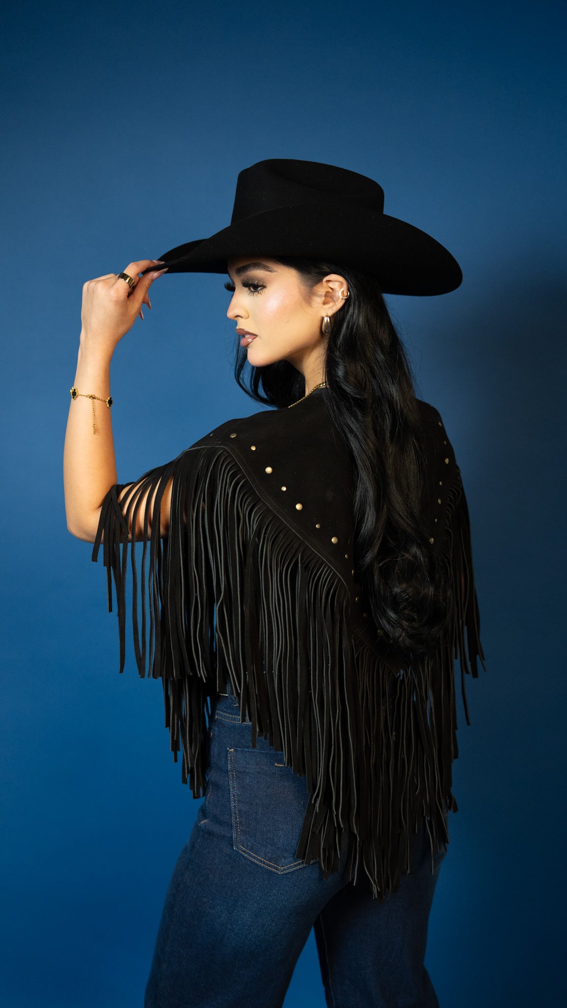 Saddle Studded Fringe Vest