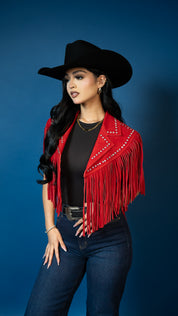 Dolly Fringe Rhinestone Vest