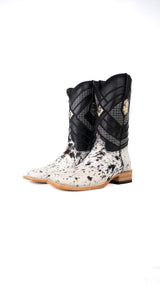 Prescott Cowhide Square Toe Cowboy Boot Size 7.5 Box AR9