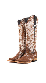 Charlotte Tall Cowhide Square Toe Cowgirl Boot Size 5 Box TW9