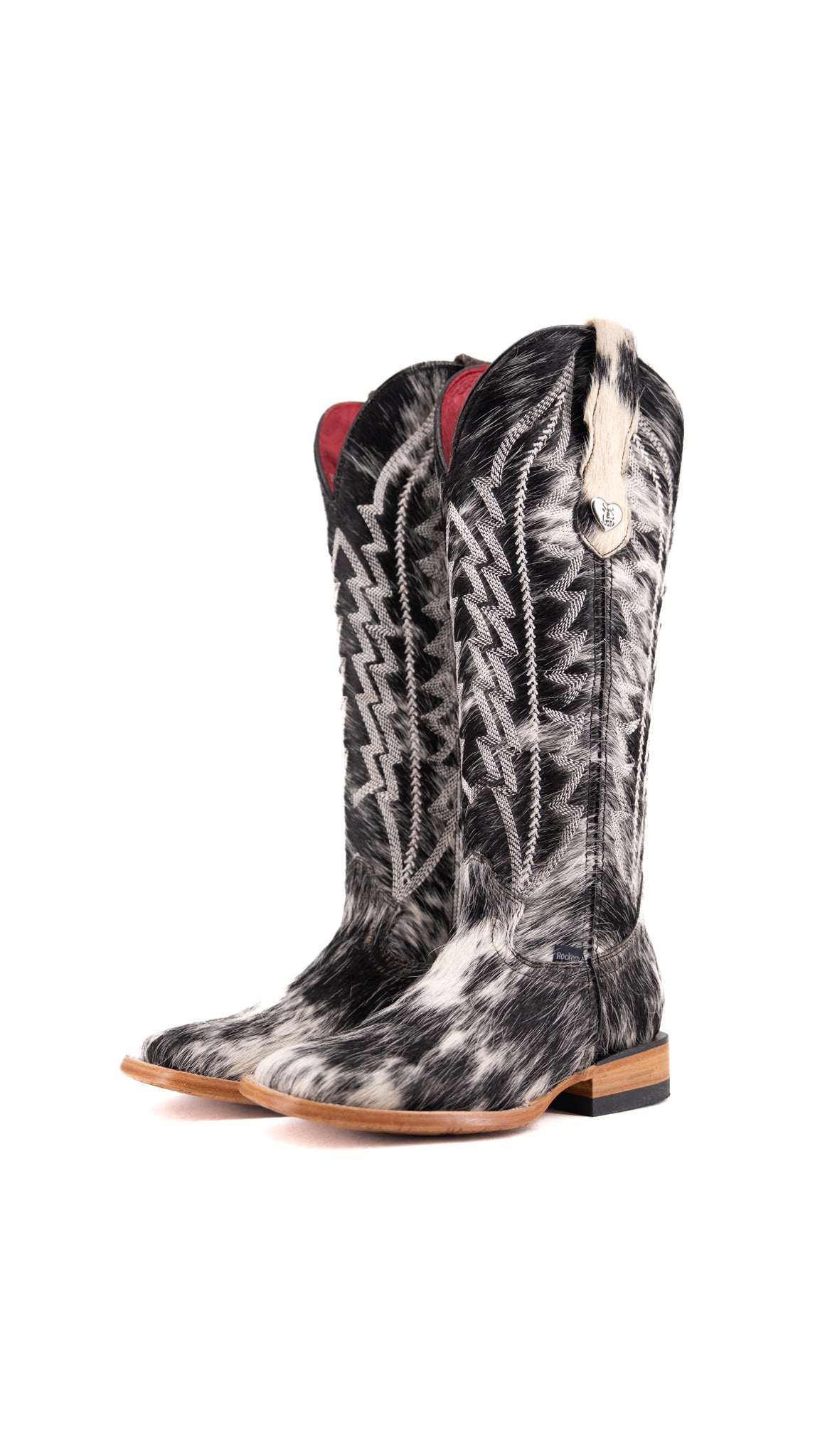 Charlotte Tall Cowhide Square Toe Cowgirl Boot Size 5.5 Box TW11