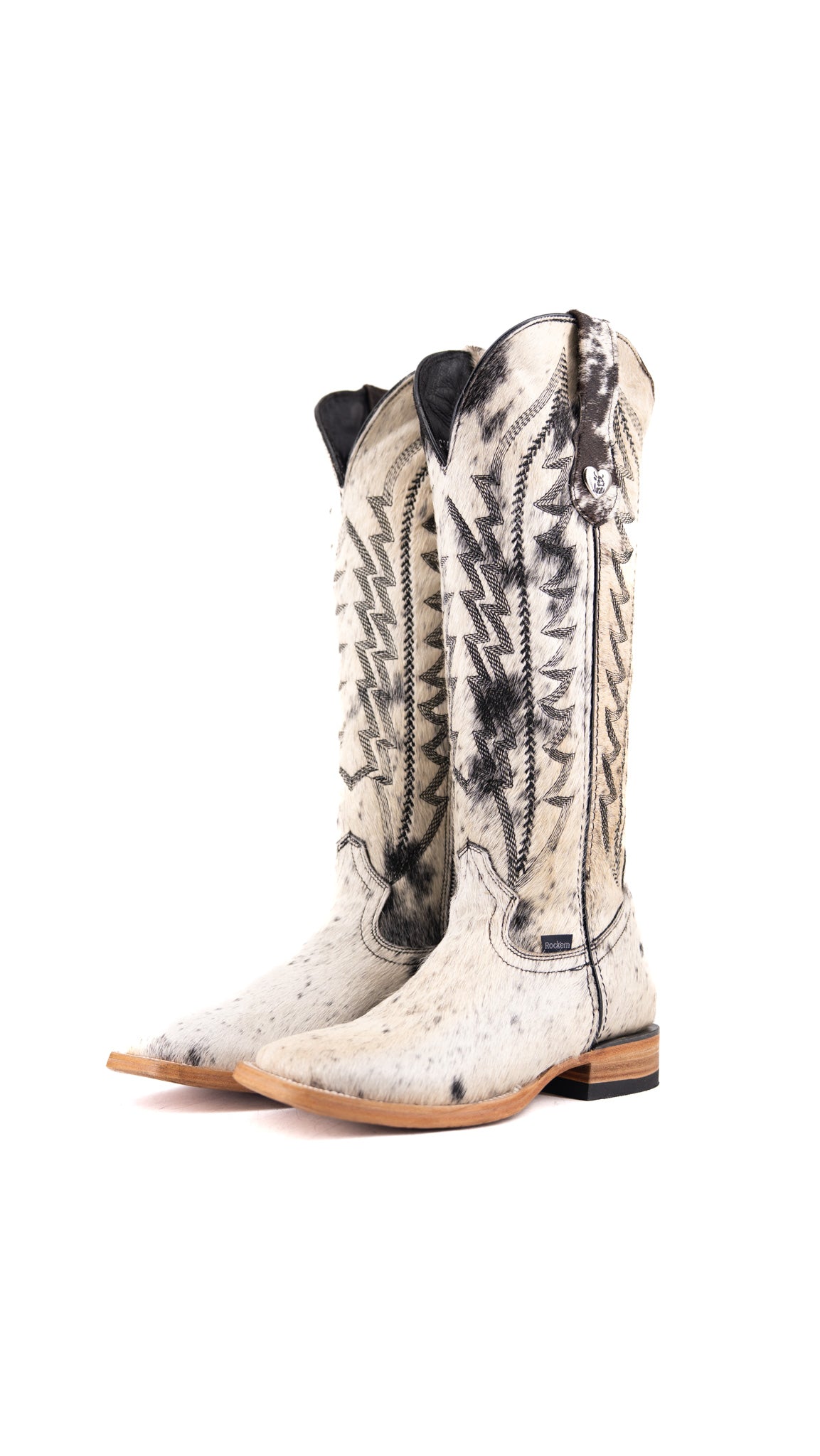 Charlotte Tall Cowhide Square Toe Cowgirl Boot Size 6.5 Box TW14
