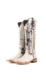 Charlotte Tall Cowhide Square Toe Cowgirl Boot Size 6.5 Box TW14