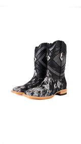 Prescott Cowhide Square Toe Cowboy Boot Size 9 Box AR16