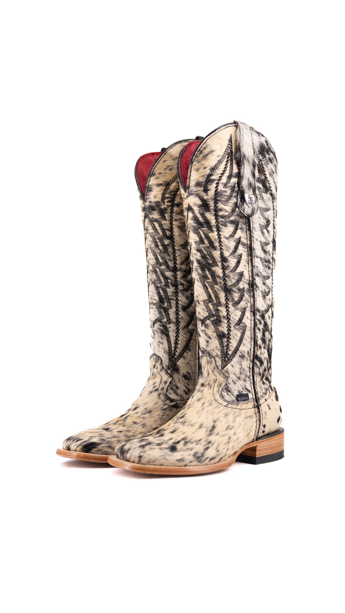 Charlotte Tall Cowhide Square Toe Cowgirl Boot Size 7 Box TW17