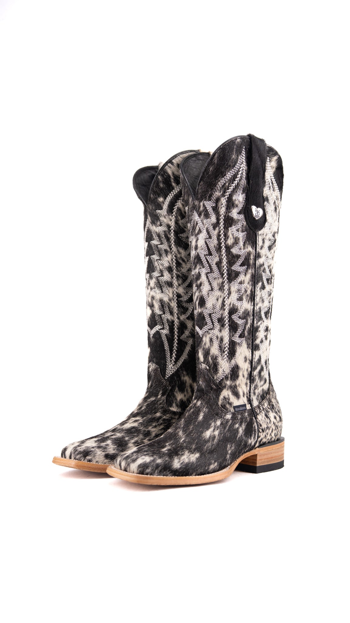 Charlotte Tall Cowhide Square Toe Cowgirl Boot Size 7.5 Box TW18