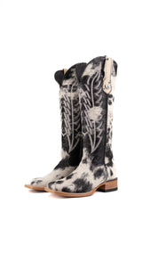 Charlotte Tall Cowhide Square Toe Cowgirl Boot Size 8 Box TW21