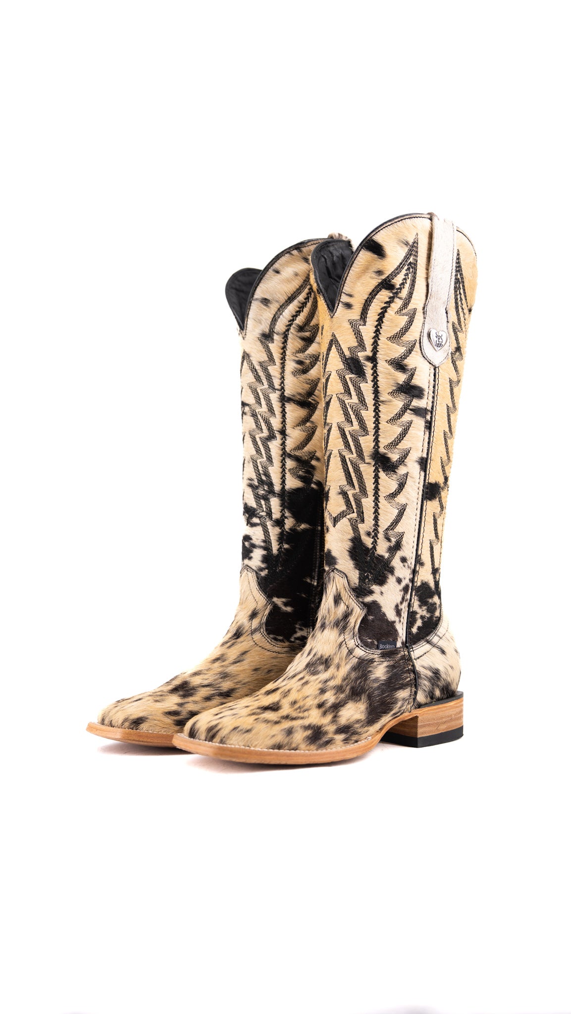 Charlotte Tall Cowhide Square Toe Cowgirl Boot Size 8.5 Box TW23