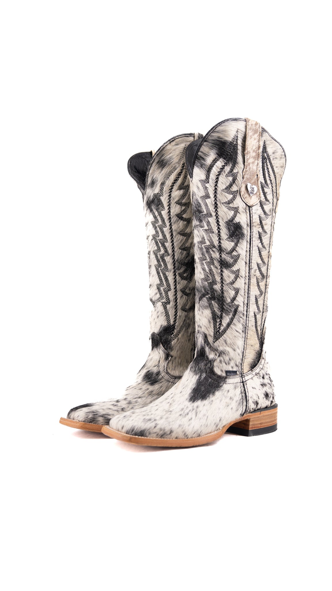 Charlotte Tall Cowhide Square Toe Cowgirl Boot Size 8.5 Box TW24