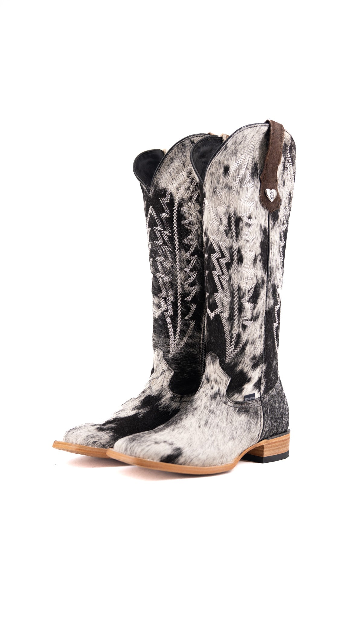 Charlotte Tall Cowhide Square Toe Cowgirl Boot Size 10 Box TW28