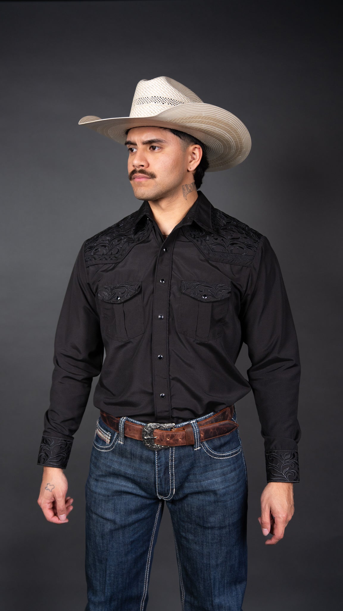 Rock'em Pearl Snap Embroidery Shirt