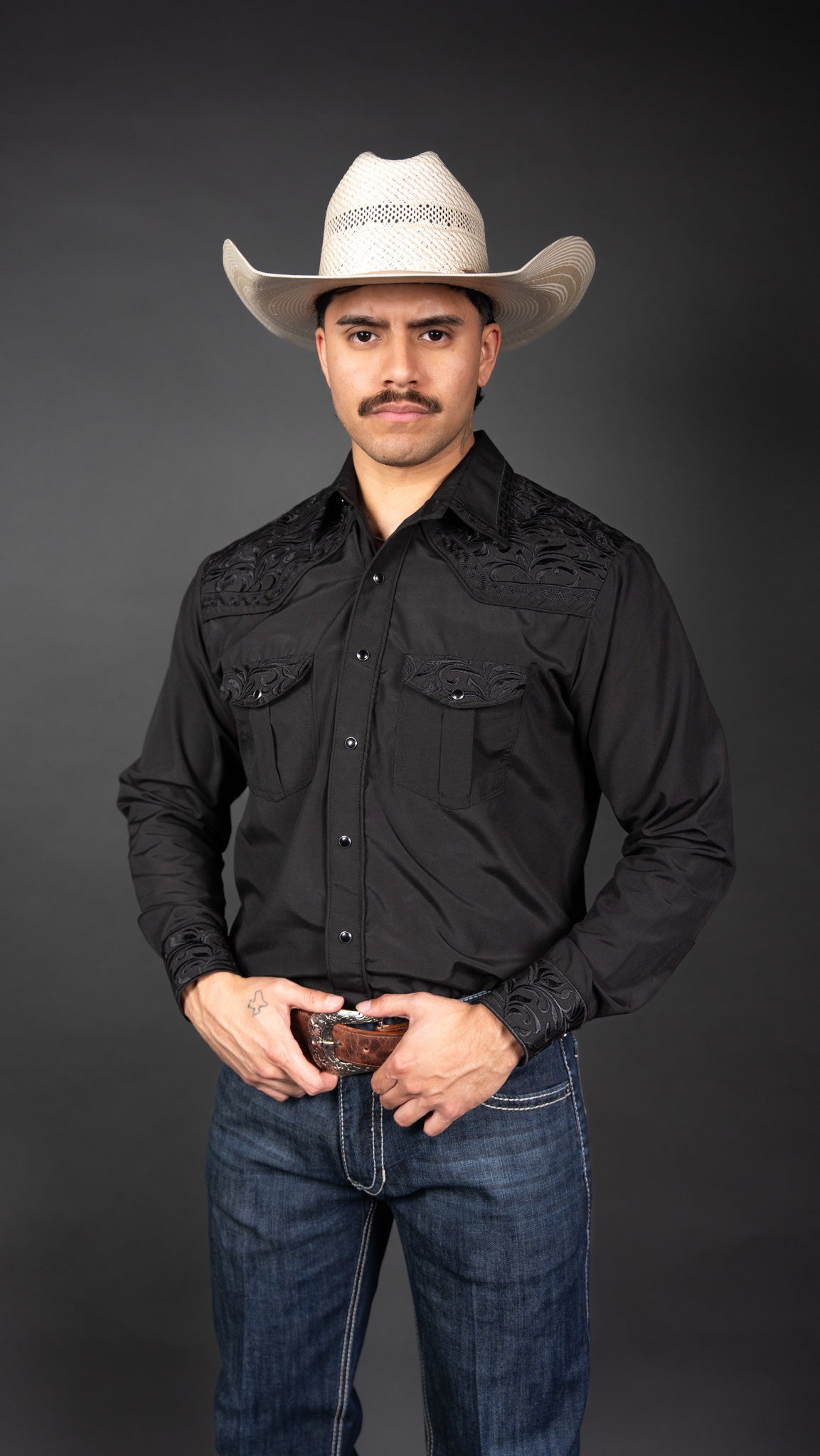 Rock'em Pearl Snap Embroidery Shirt