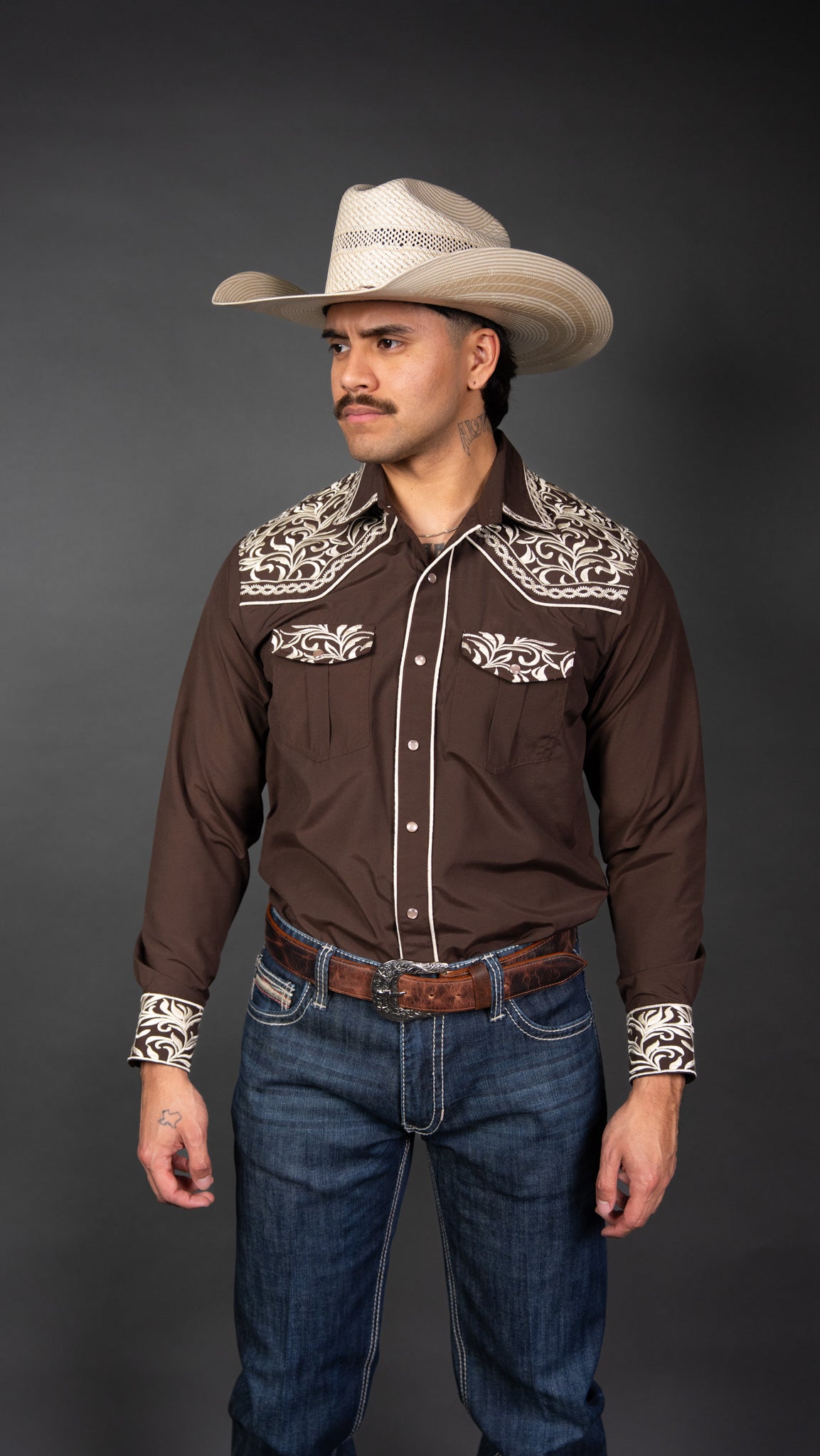 Rock'em Pearl Snap Embroidery Shirt