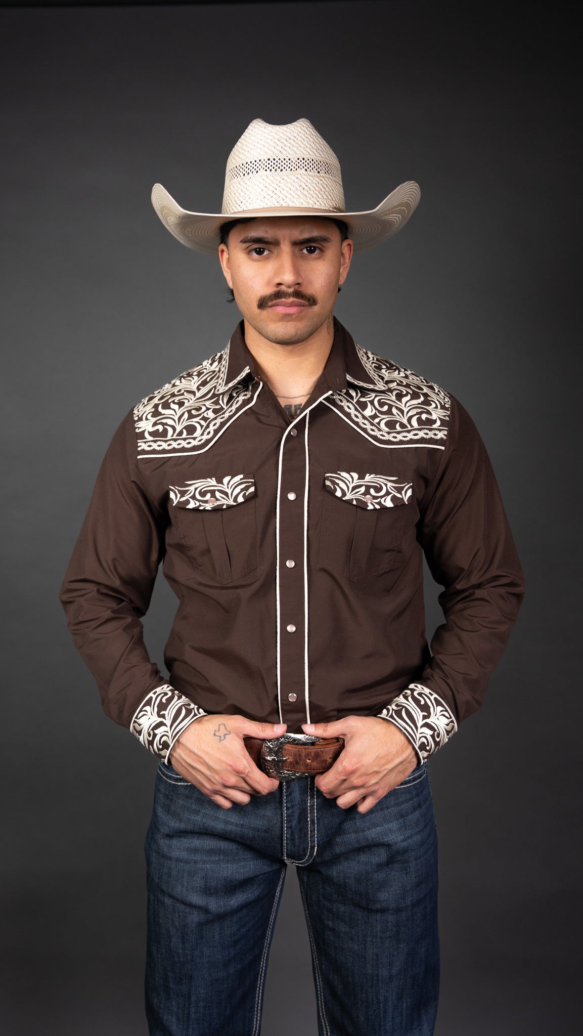 Rock'em Pearl Snap Embroidery Shirt