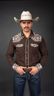 Rock'em Pearl Snap Embroidery Shirt