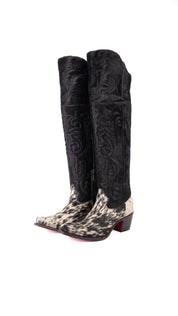 Amour Cowhide Knee High Snip Toe Cowgirl Boot Size 6.5 Box BU5