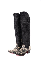 Amour Cowhide Knee High Snip Toe Cowgirl Boot Size 6.5 Box BU5
