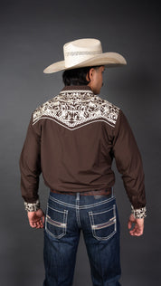 Rock'em Pearl Snap Embroidery Shirt