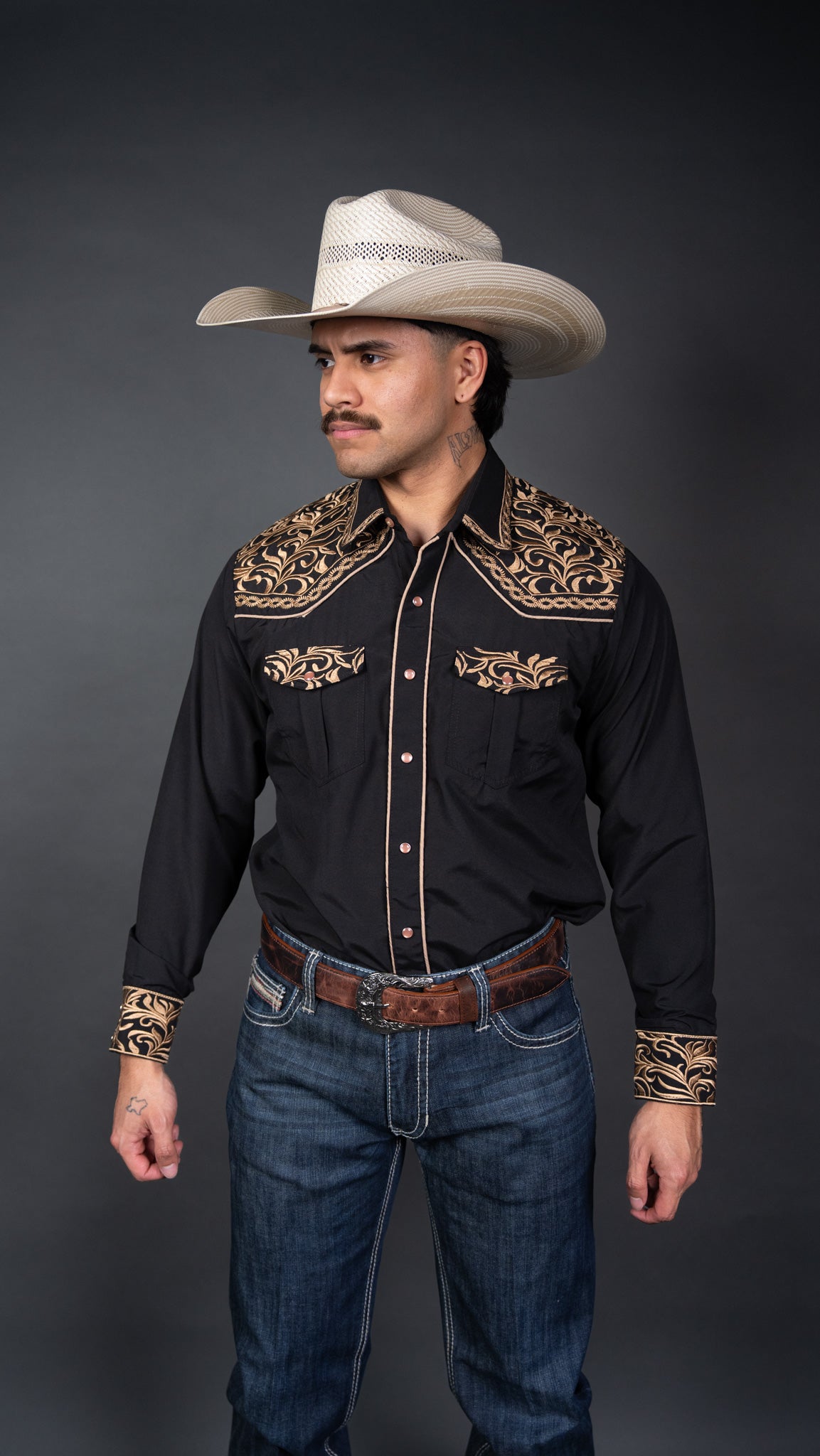 Rock'em Pearl Snap Embroidery Shirt