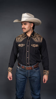 Rock'em Pearl Snap Embroidery Shirt