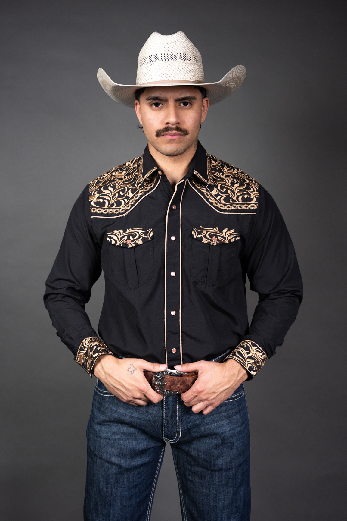 Rock'em Pearl Snap Embroidery Shirt