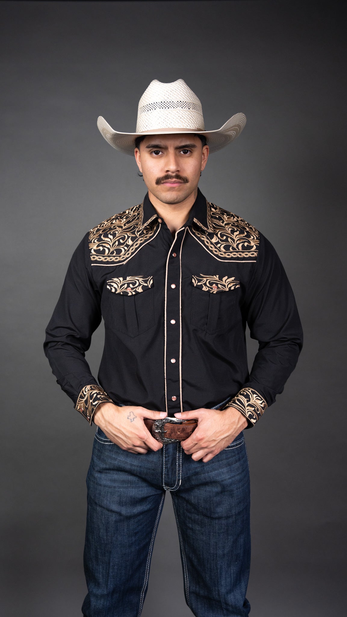 Rock'em Pearl Snap Embroidery Shirt