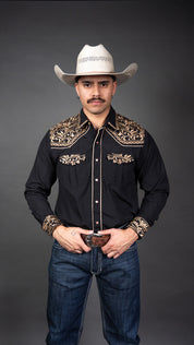 Rock'em Pearl Snap Embroidery Shirt