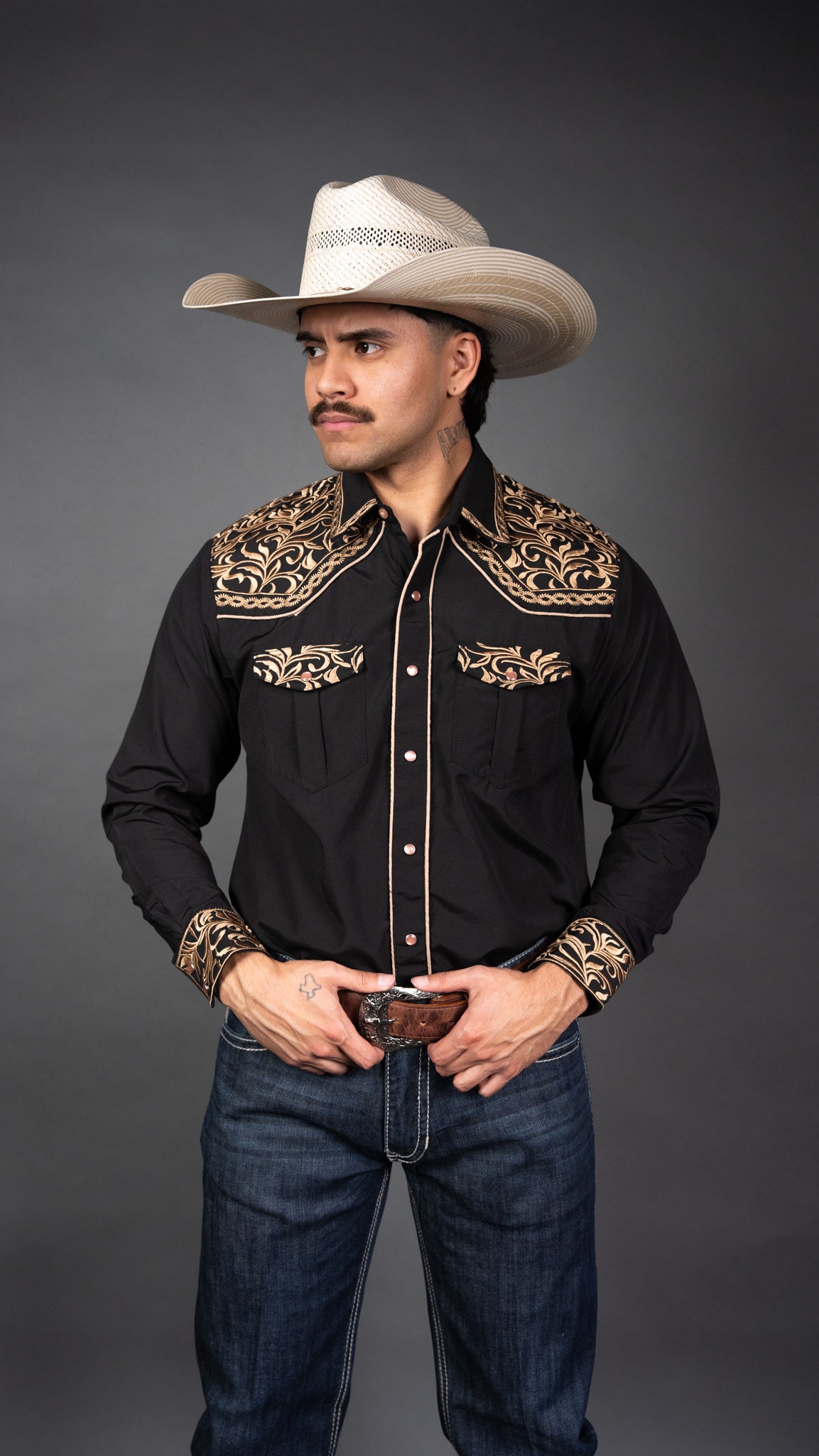 Rock'em Pearl Snap Embroidery Shirt