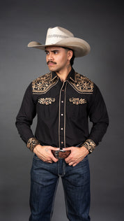 Rock'em Pearl Snap Embroidery Shirt
