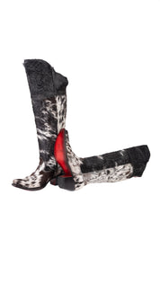 Amour Cowhide Knee High Snip Toe Cowgirl Boot Size 7.5 Box BU8