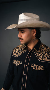 Rock'em Pearl Snap Embroidery Shirt