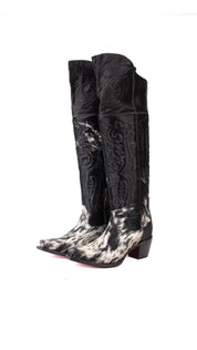 Amour Cowhide Knee High Snip Toe Cowgirl Boot Size 7.5 Box BU10