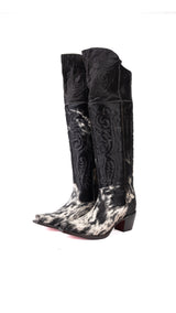Amour Cowhide Knee High Snip Toe Cowgirl Boot Size 7.5 Box BU10