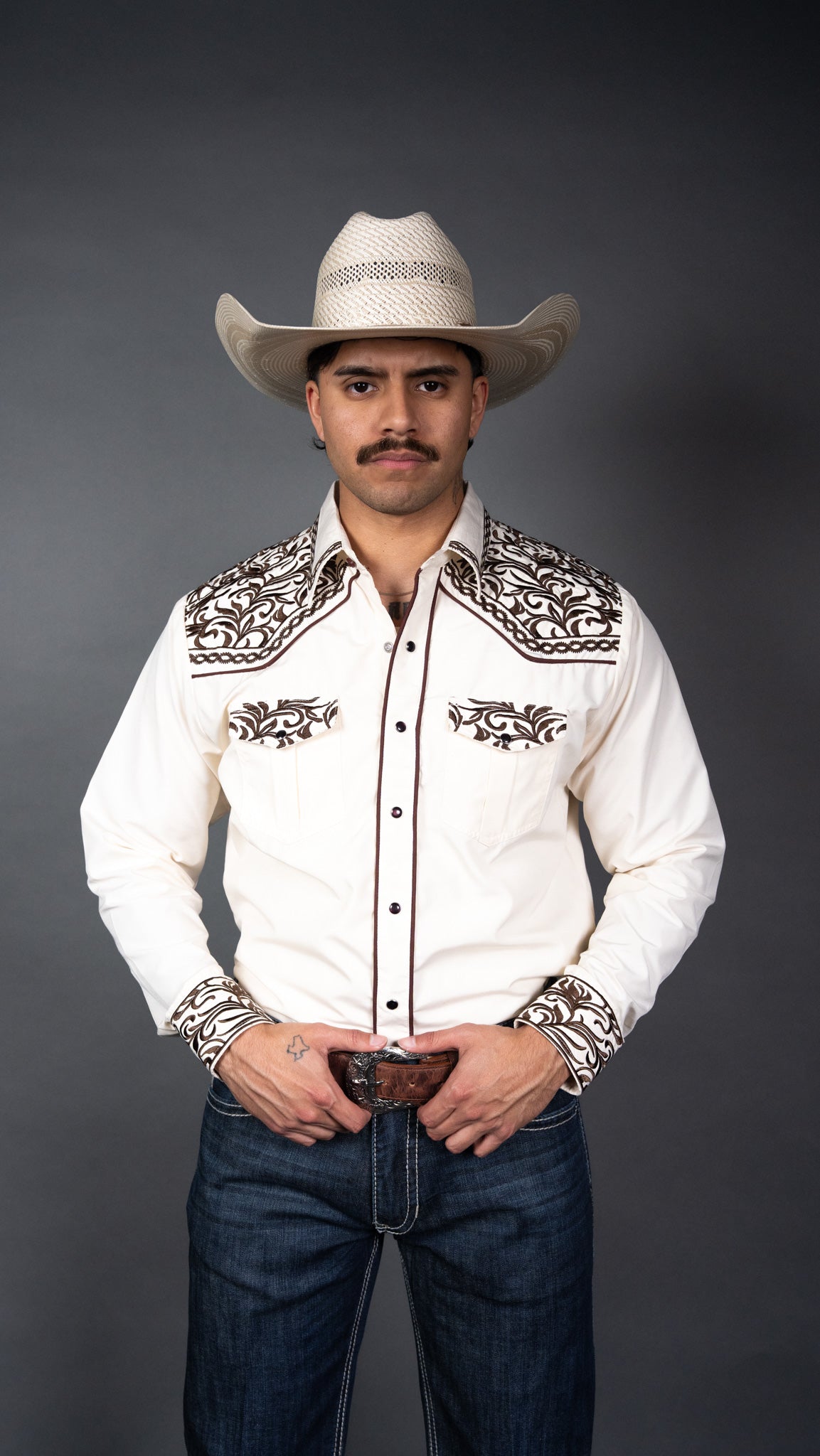 Rock'em Pearl Snap Embroidery Shirt