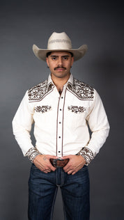 Rock'em Pearl Snap Embroidery Shirt