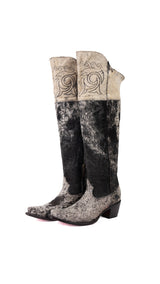 Amour Cowhide Knee High Snip Toe Cowgirl Boot Size 9 Box BU13