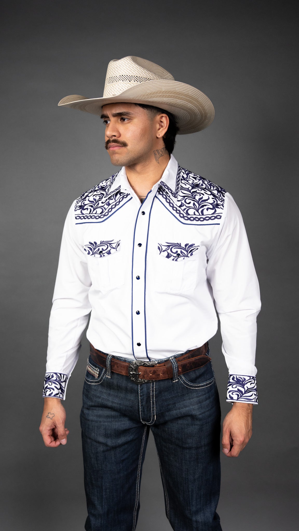Rock'em Pearl Snap Embroidery Shirt