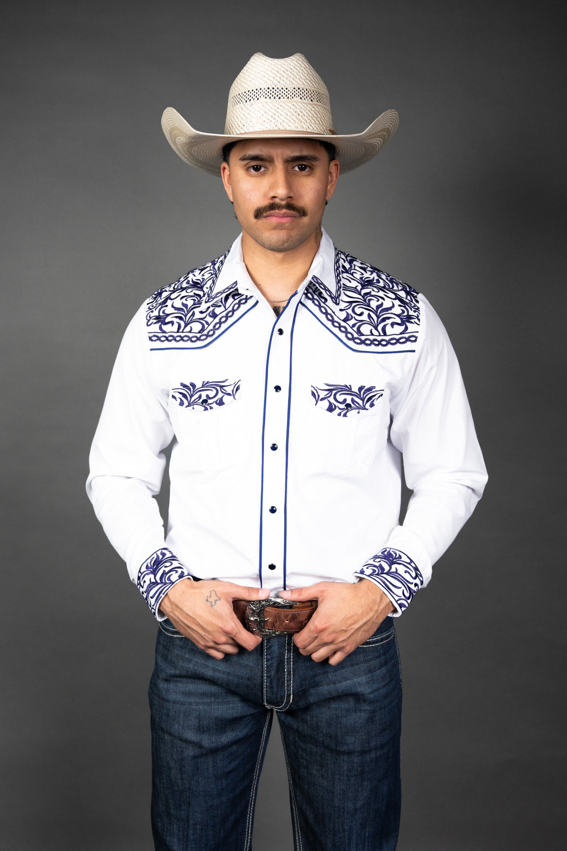 Rock'em Pearl Snap Embroidery Shirt