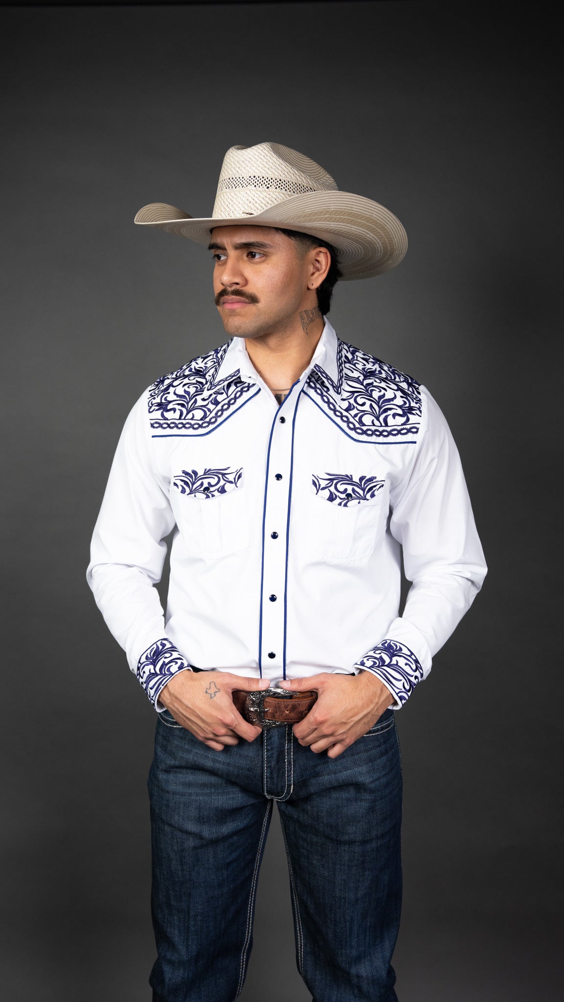 Rock'em Pearl Snap Embroidery Shirt
