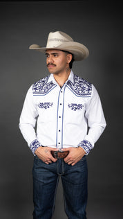 Rock'em Pearl Snap Embroidery Shirt