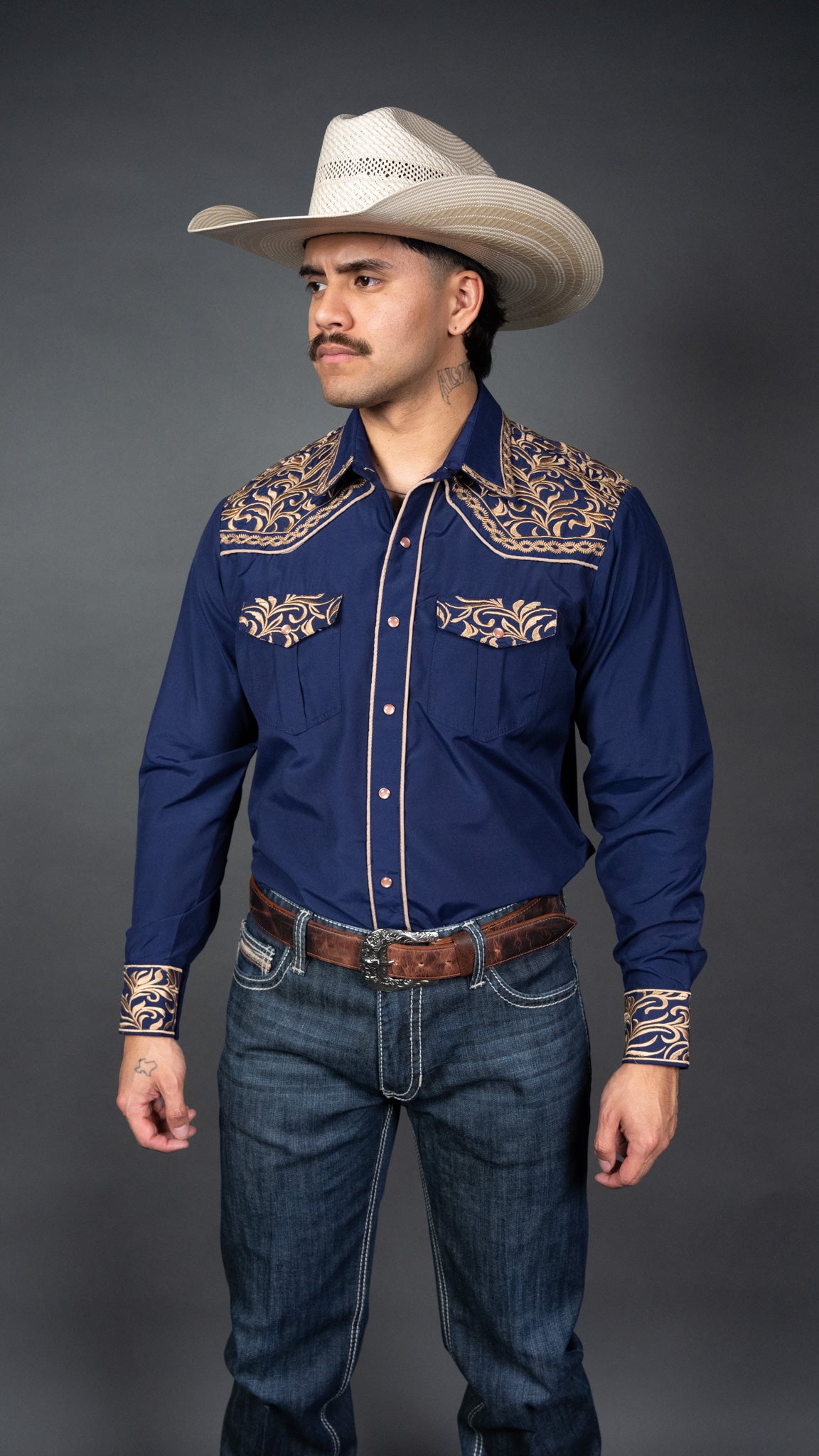 Rock'em Pearl Snap Embroidery Shirt