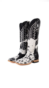Charlotte Tall Cowhide Square Toe Cowgirl Boot Size 6 Box BU17