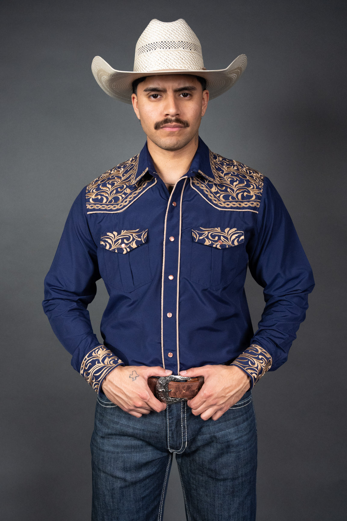 Rock'em Pearl Snap Embroidery Shirt