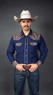 Rock'em Pearl Snap Embroidery Shirt