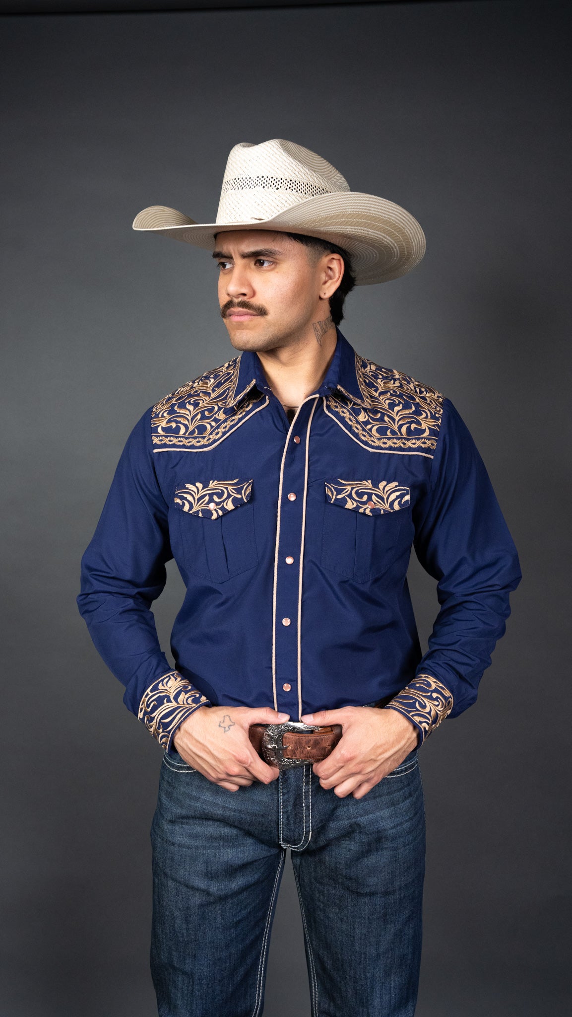 Rock'em Pearl Snap Embroidery Shirt